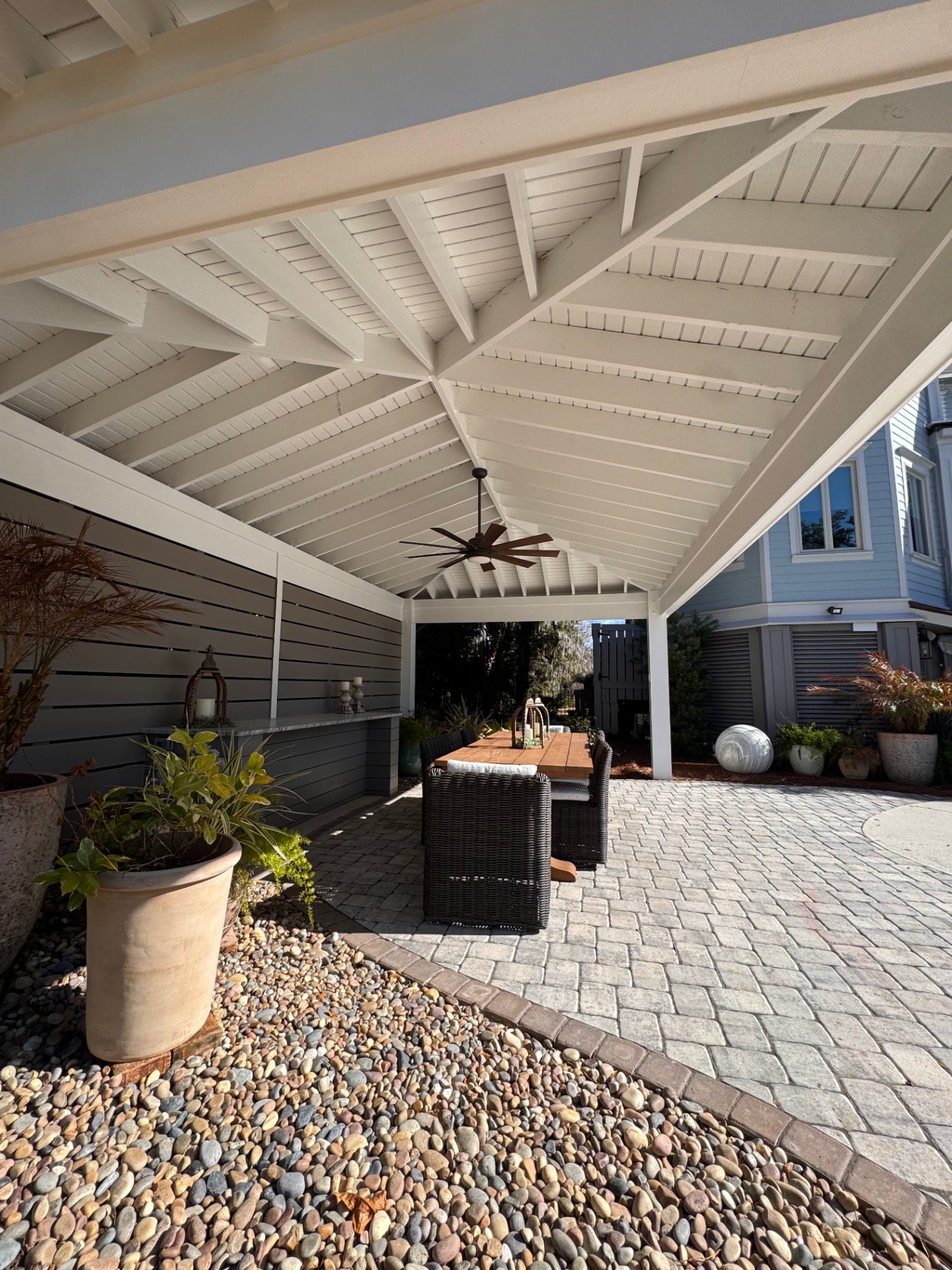 Hip Roof Pavilion in Charleston by Holy City Pergolas