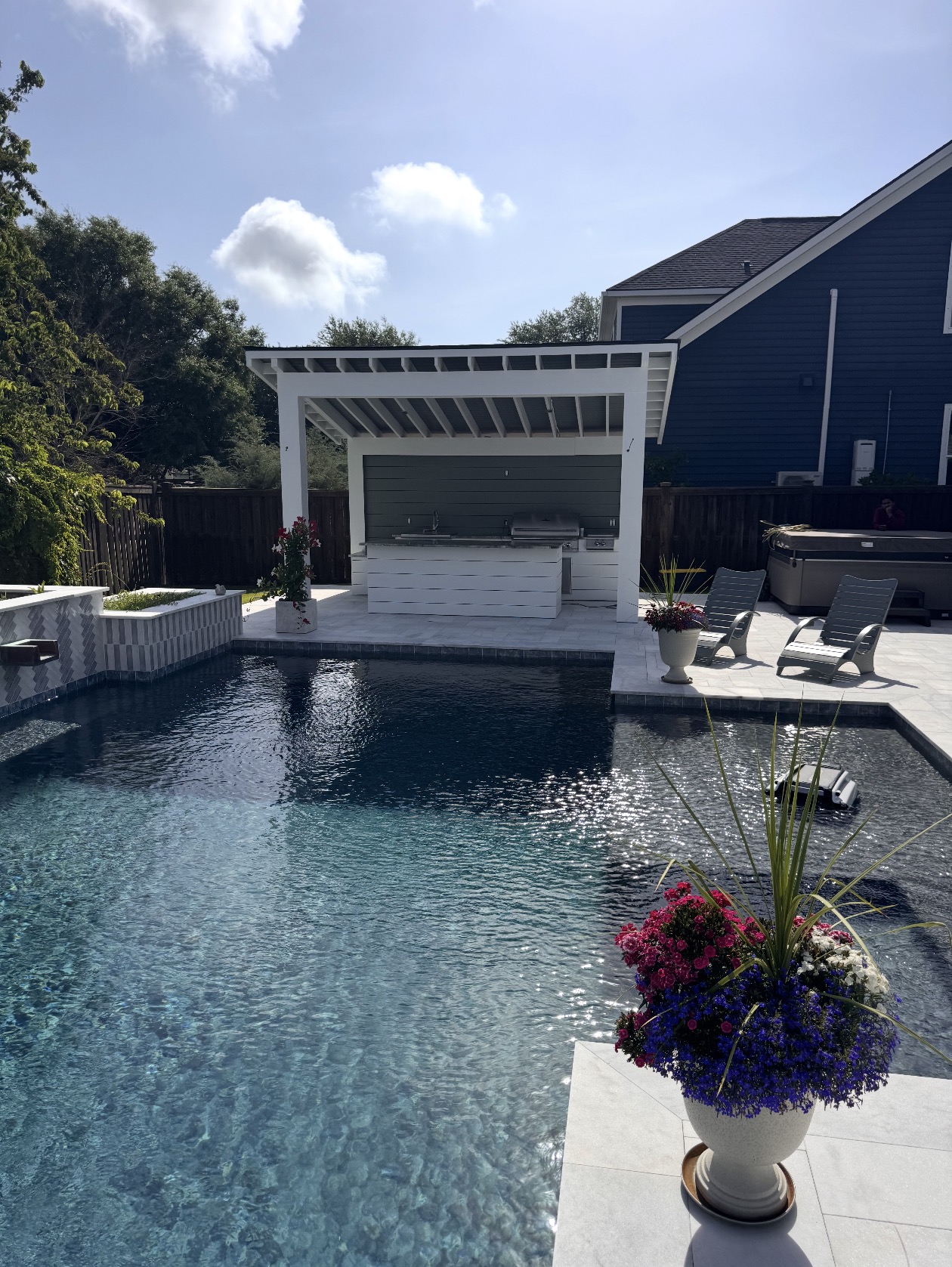 Pool-side pergola bar finished this week in Sullivan's Island.